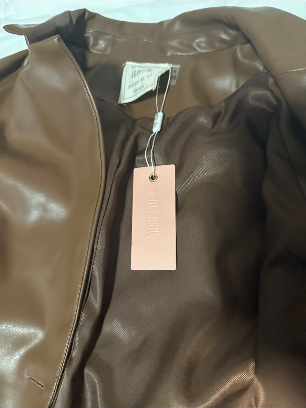 Brown Pleather Jacket - Brand New